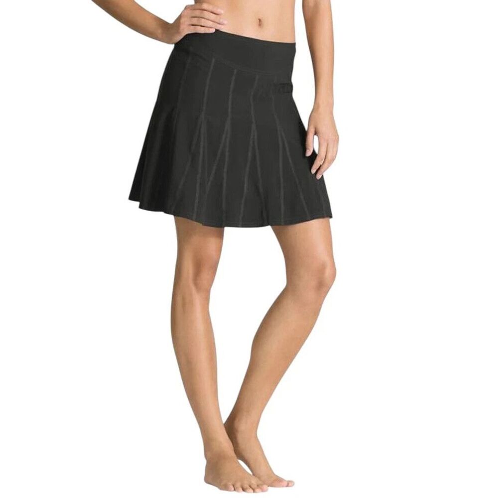 Athleta Sz 6 Wear About Skort Skirt Pocket Black Pleated A‎ Line Travel Golf